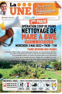  2ème phase opération COUP DE POING : nettoyage de la mare a Bwé à Cocoyer au Gosier