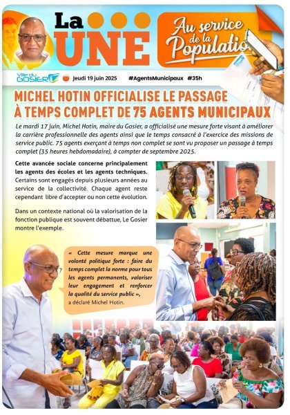 Michel Hotin officialise le passage à temps complet de 75 agents municipaux