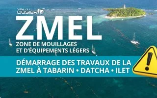 Démarrage des travaux de la ZMEL dans la baie du bourg du Gosier, entre l'îlet et Tabarin le 23 janvier 2026