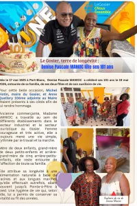 Le Gosier, terre de longévité : Madame MANIOC Denise Pascale Léone fête ses 101 ans