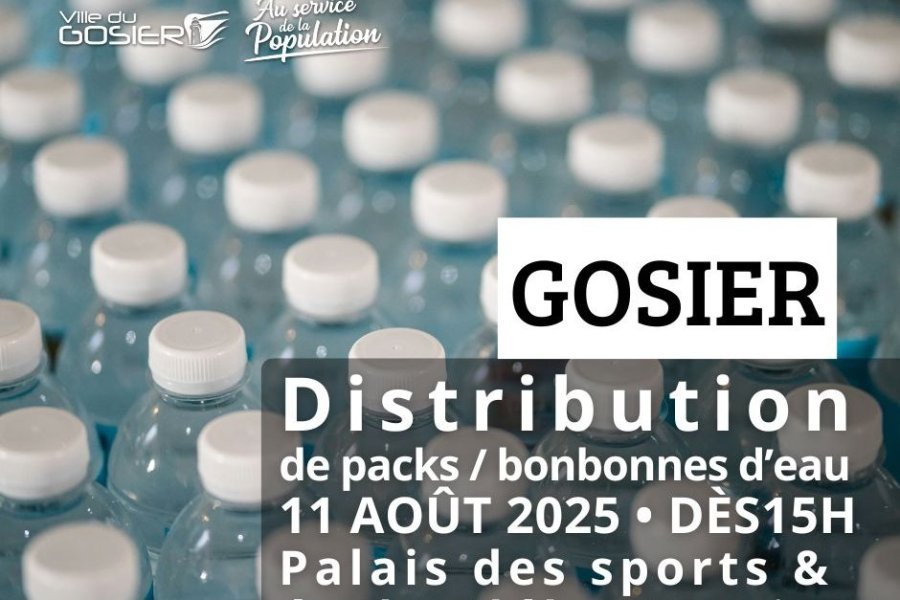 Distributions de packs / bonbonnes d'eau le 11 août 2025 sur 2 sites