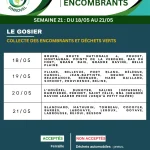 Planning de collecte des encombrants et déchets verts au Gosier du 18 au 21...