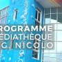 Programme mensuel des animations de la médiathèque Nicolo du Gosier 