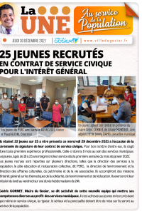 25 jeunes recrut&eacute;s en contrat de service civique pour l'int&eacute;r&ecirc;t g&eacute;n&eacute;ral