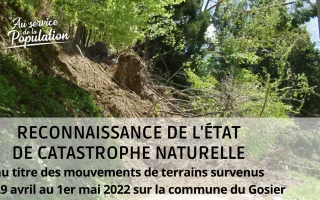 Arrêté de reconnaissance de l'état de catastrophe naturelle pour mouvements de terrain