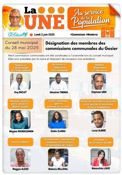 Désignation des membres élus des commissions communales du Gosier