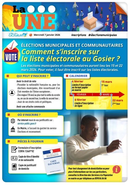 &Eacute;lections municipales et communautaires : comment s'inscrire sur la liste &eacute;lectorale au Gosier ? 