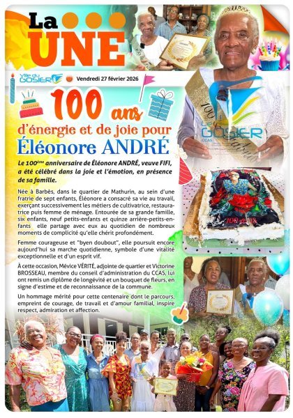 100 ans d'&eacute;nergie et de joie pour &Eacute;l&eacute;onore ANDR&Eacute; 