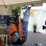 Nadia CÉLINI sur le stand de la Ville