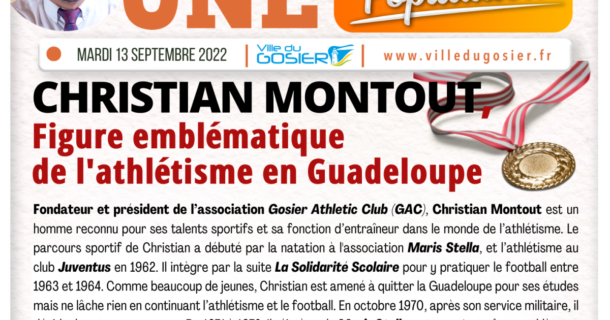 Chrisitan Montout figure emblématique de l'athlétisme en Guadeloupe